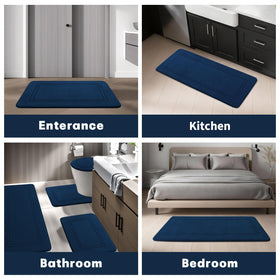 YIHOUSE dark blue bath set adds cozy style to any bathroom