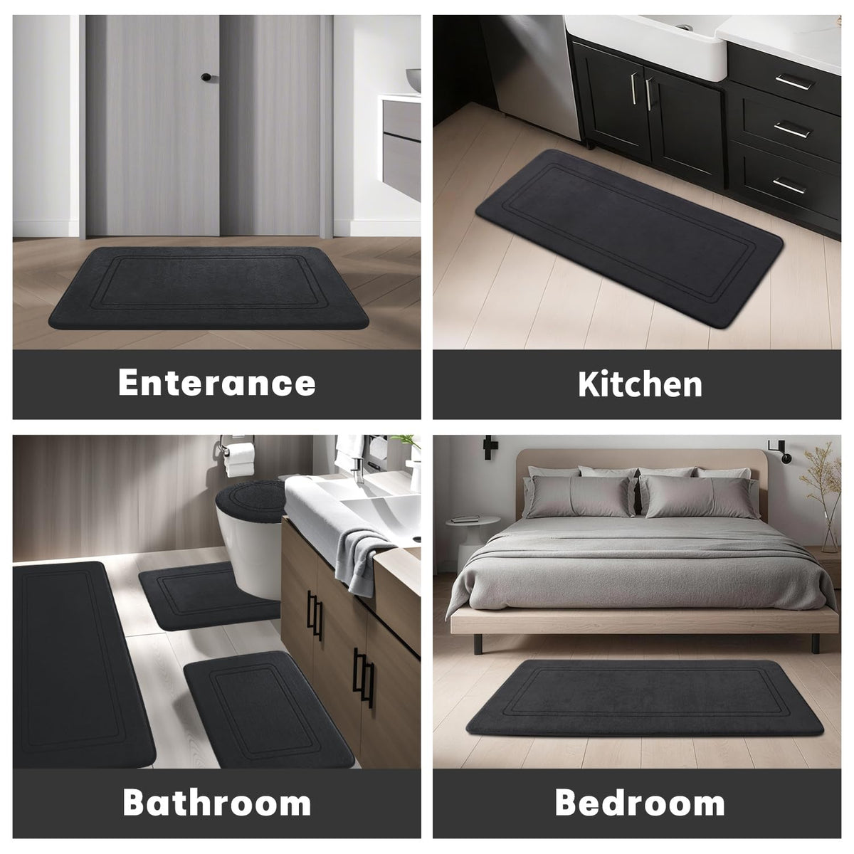 Machine washable bath rug for easy care and longevity.