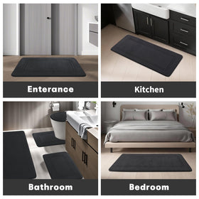 Machine washable bath rug for easy care and longevity.