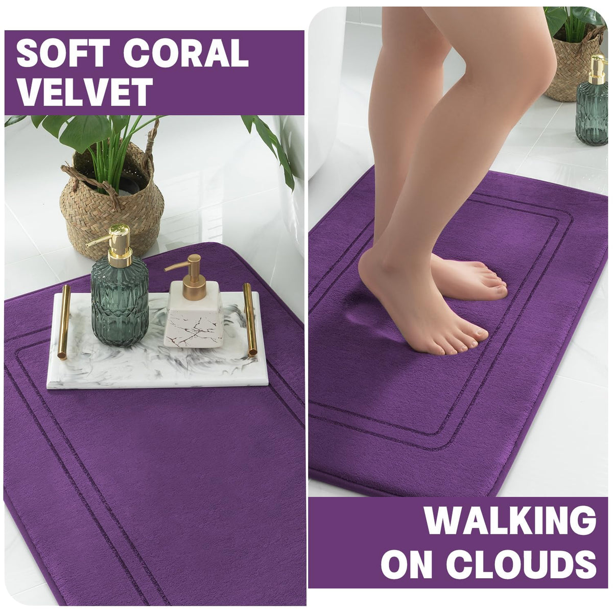 YIHOUSE machine-washable bath rug for easy cleaning and care