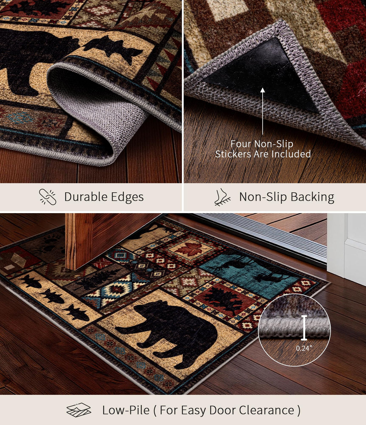 YIHOUSE machine-washable rug simplifies cleaning after busy days.