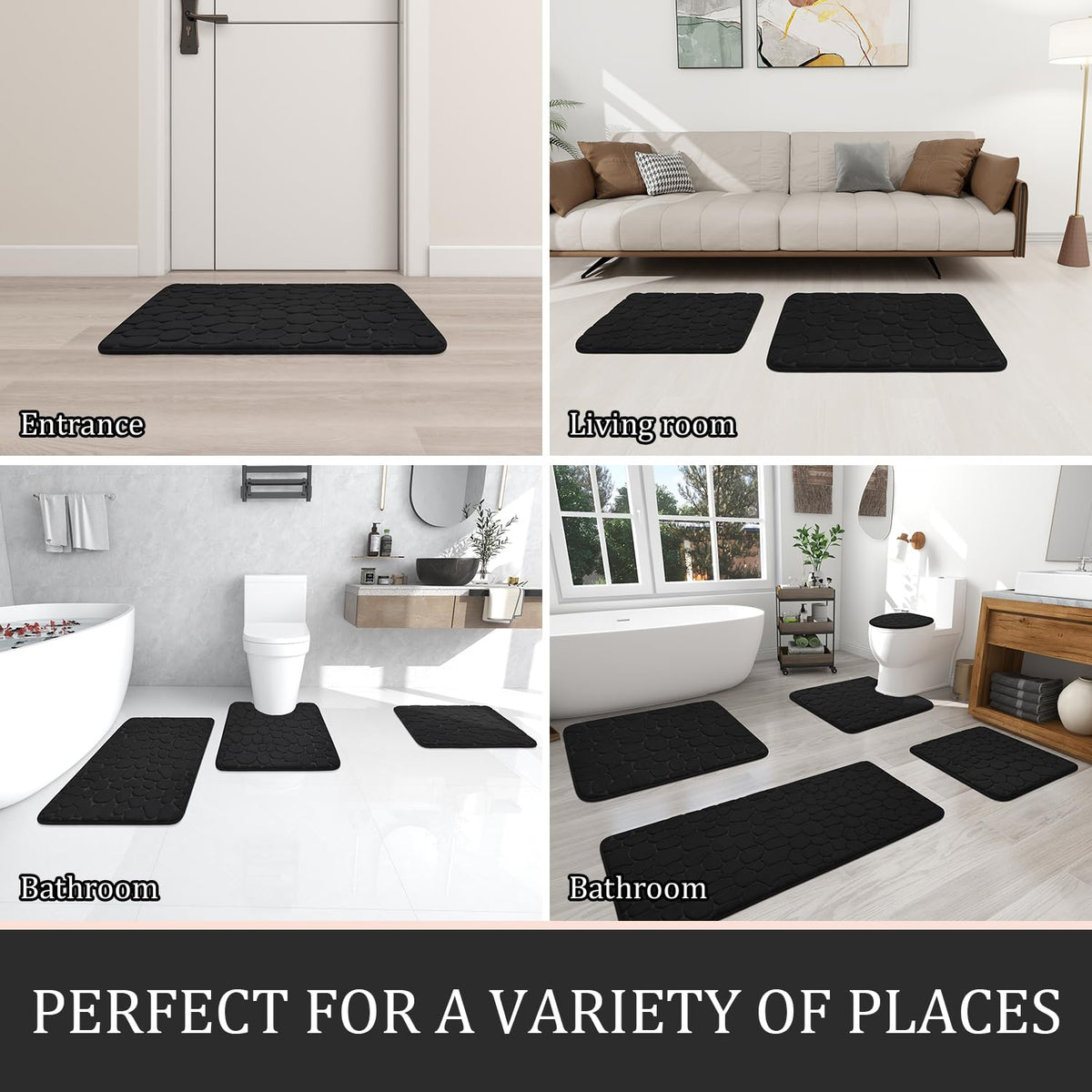 YIHOUSE machine washable rug set keeps color and shape
