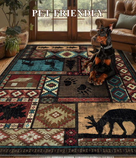 YIHOUSE machine-washable rug simplifies cleaning after pets or kids.