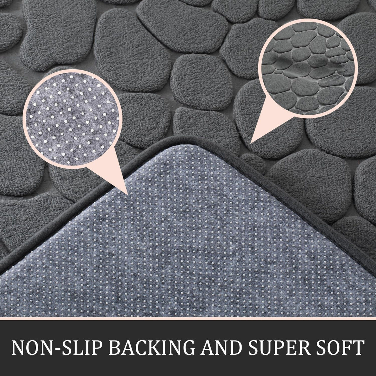 YIHOUSE memory foam bath mat 32x20—soft support after a bath.