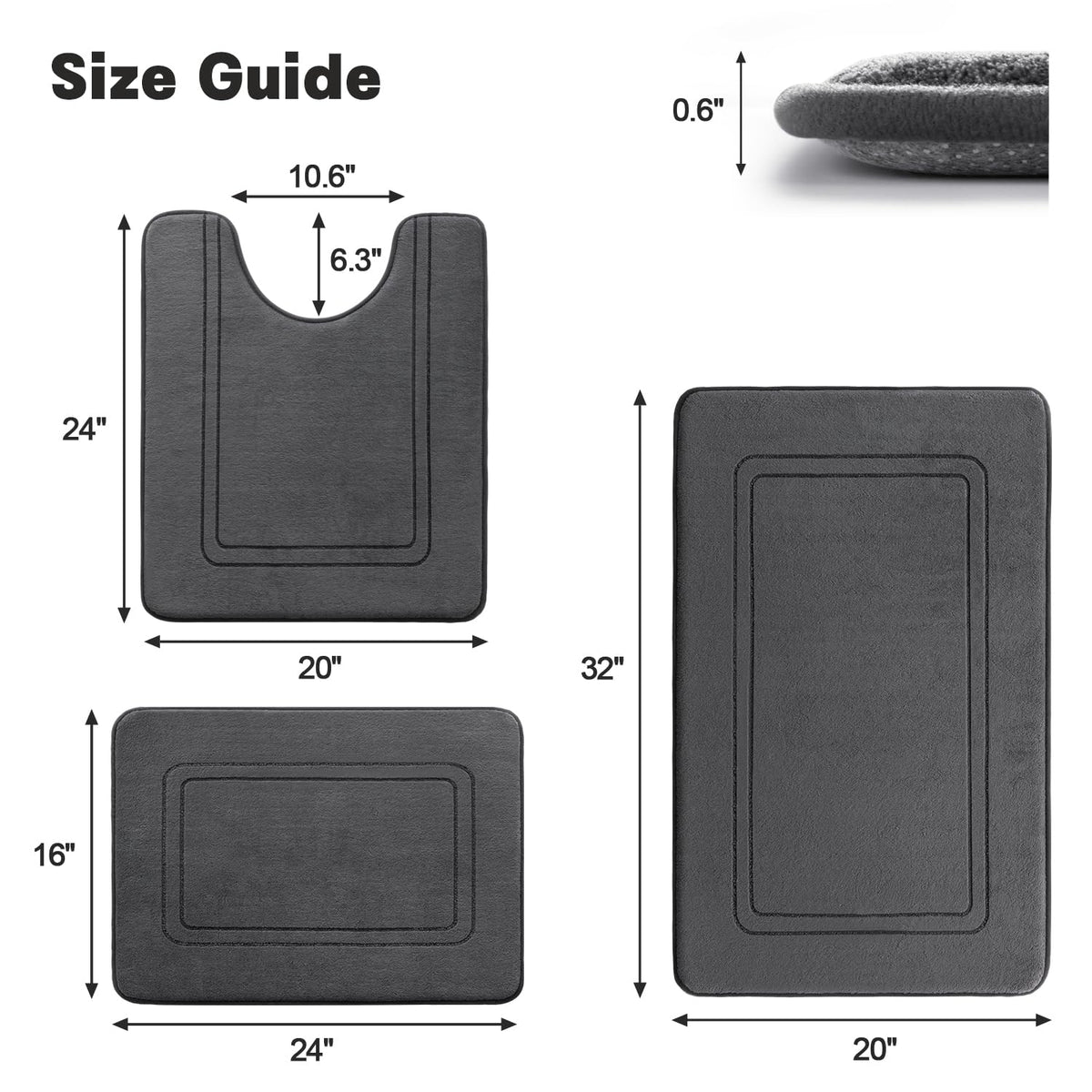 YIHOUSE memory foam bath mat highly absorbent keeps floors dry