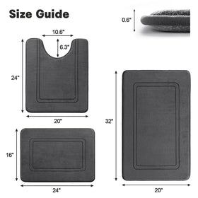 YIHOUSE memory foam bath mat highly absorbent keeps floors dry