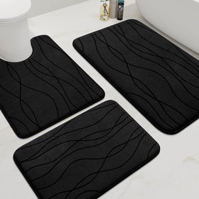 YIHOUSE memory foam bath mat large 32x20 in black for a plush step-out