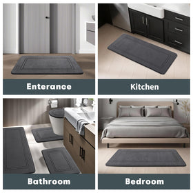 YIHOUSE memory foam bath mat lifestyle image in a spa-like bathroom