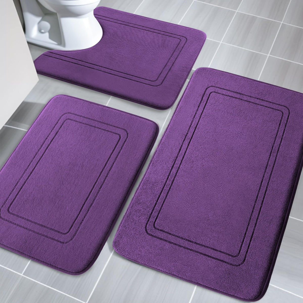 YIHOUSE memory foam bath mat set large rug 32x20 for cloud-like comfort