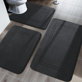 YIHOUSE memory foam bath mat set with plush comfort for daily showers.