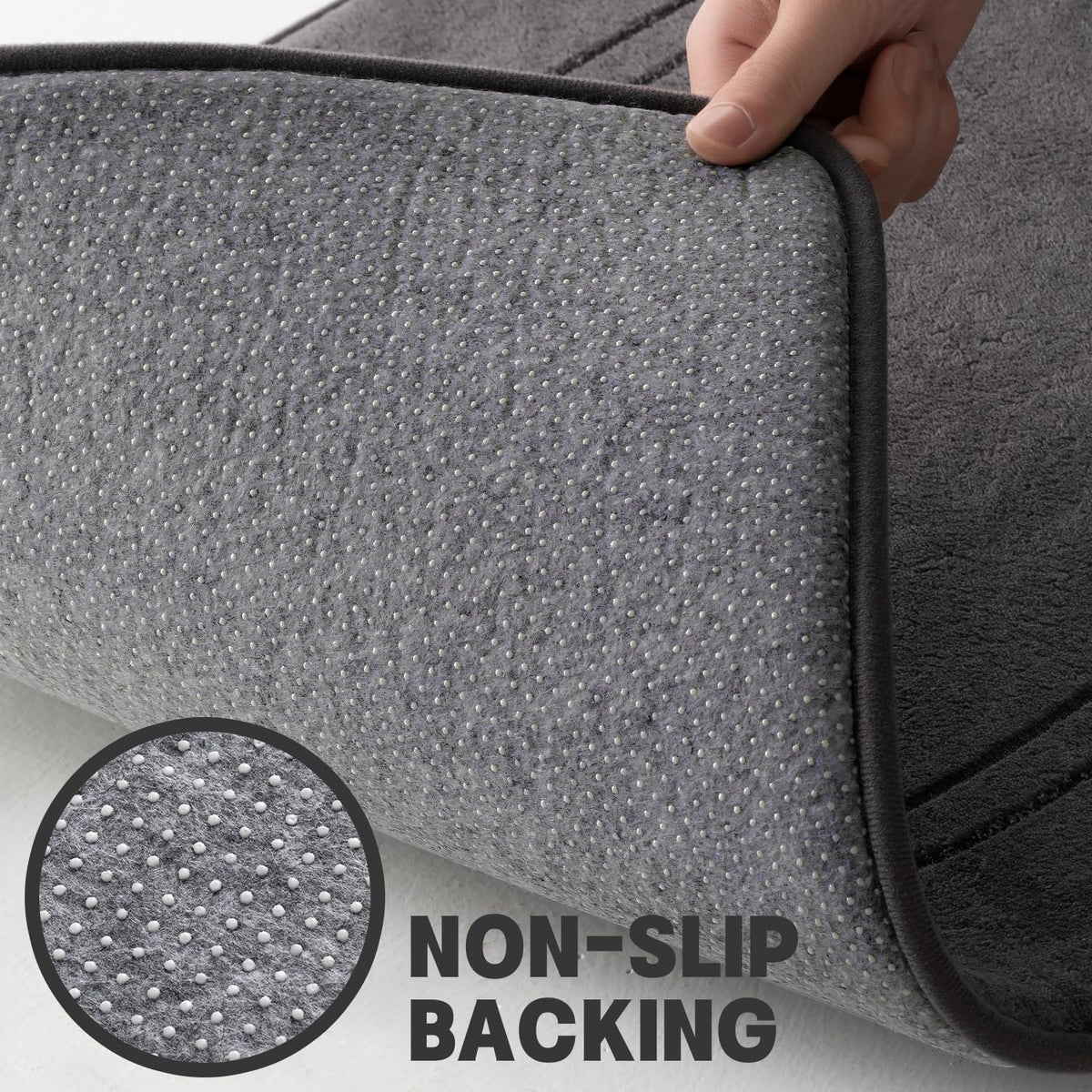YIHOUSE memory foam bath mat U-shaped mat surrounds the toilet for warmth