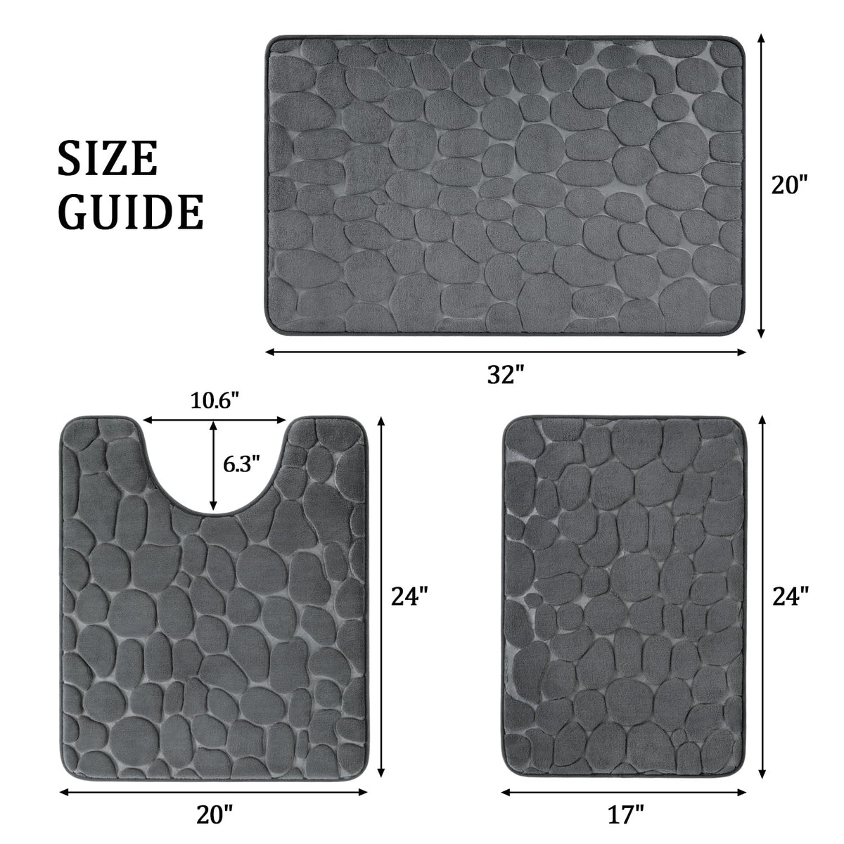 YIHOUSE memory foam bath mat with velvet top for soft feet