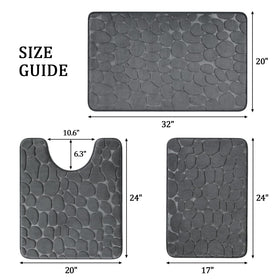 YIHOUSE memory foam bath mat with velvet top for soft feet