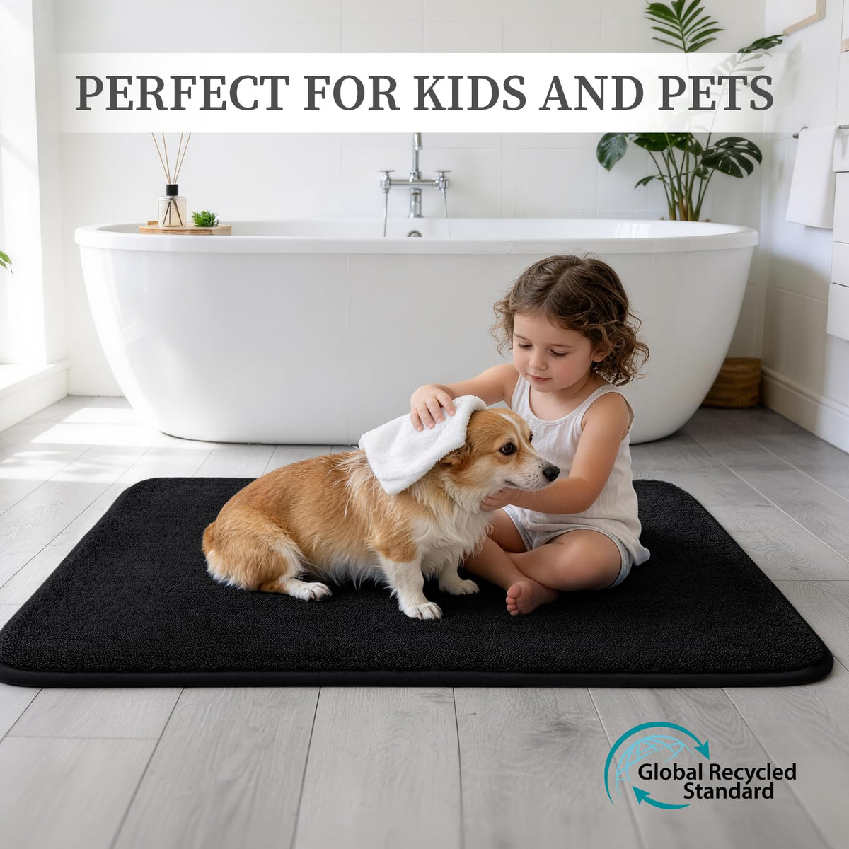 YIHOUSE compact 24x17 mat fits neatly beside sink