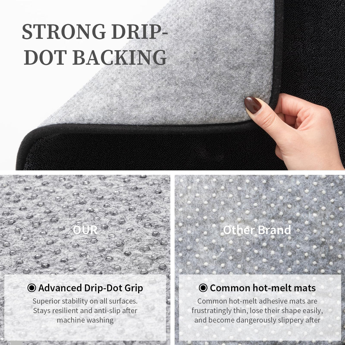 YIHOUSE black bath rug adds modern style and comfort