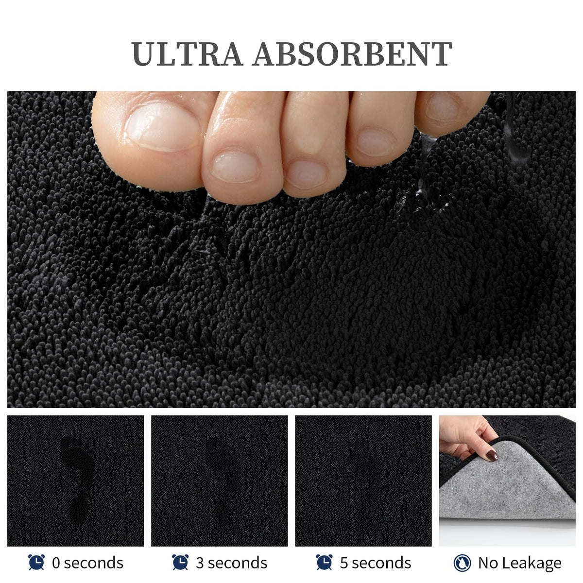 YIHOUSE memory foam bath rug being machine washed for easy care