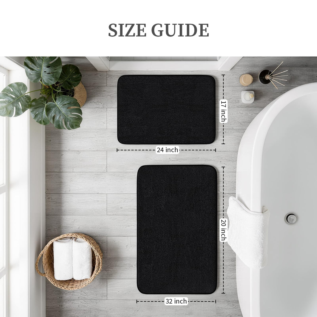 YIHOUSE memory foam bath rug close-up shows dense microfiber surface for moisture absorption