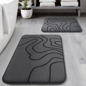 YIHOUSE memory foam bath rugs set with dual sizes for plush foot comfort.