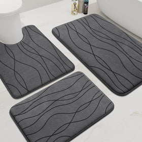 YIHOUSE memory foam rug 32x20 inches in dark grey for plush foot comfort.