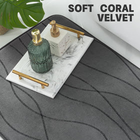 YIHOUSE memory foam bathroom rug set is machine-washable for easy care.
