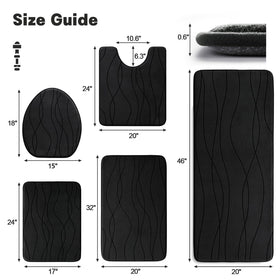 YIHOUSE U-shaped toilet rug keeps bathroom floor dry and tidy.