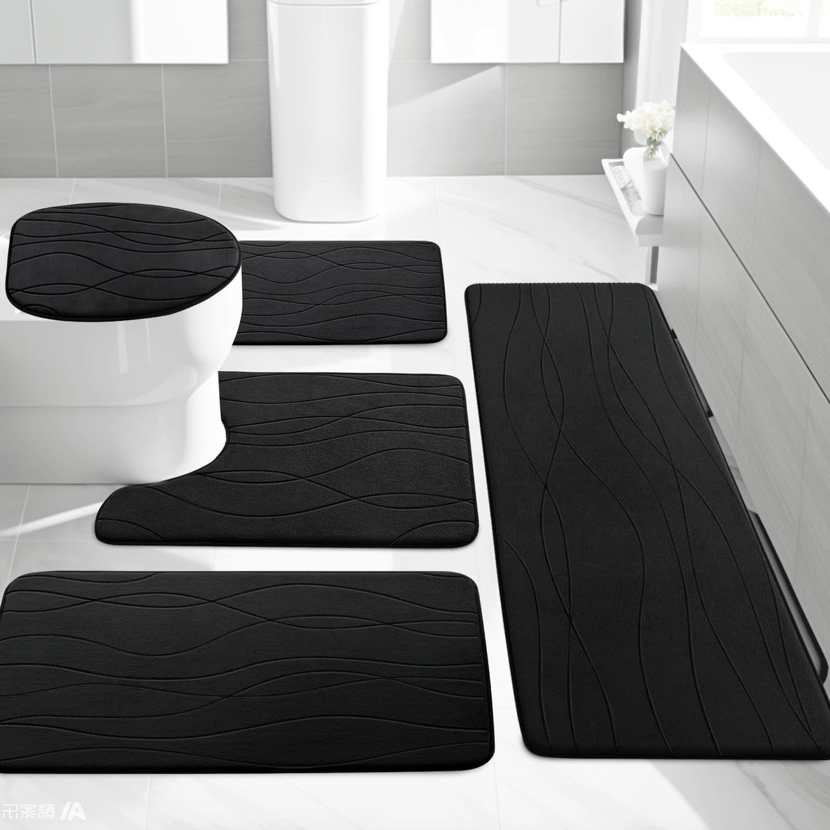 YIHOUSE memory foam set adds a sleek, stylish touch to the bath.