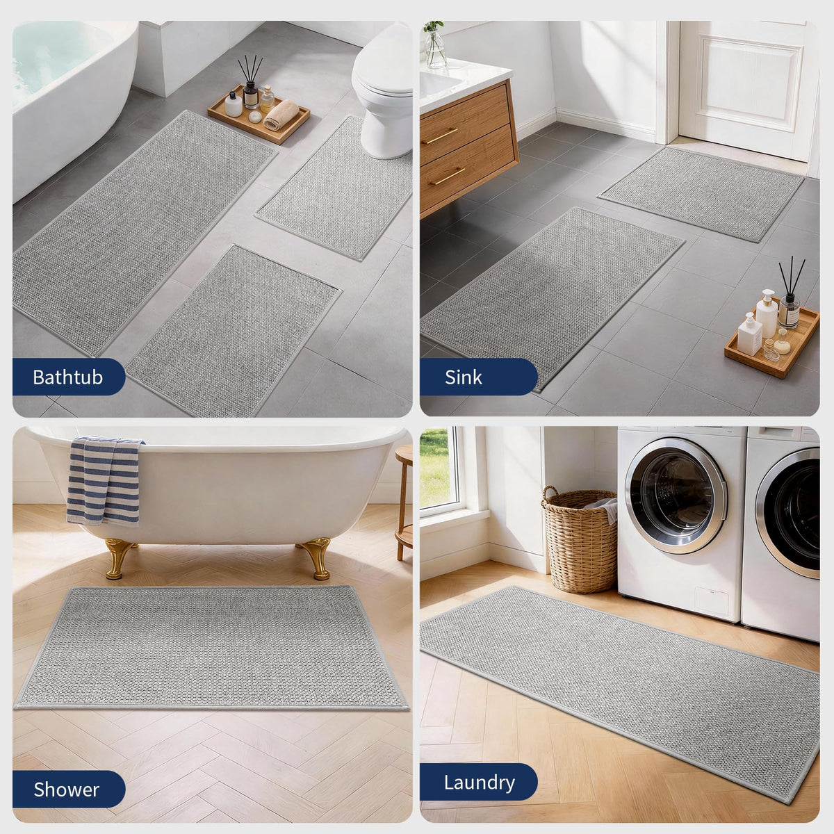 YIHOUSE non-slip mat provides secure footing on tile