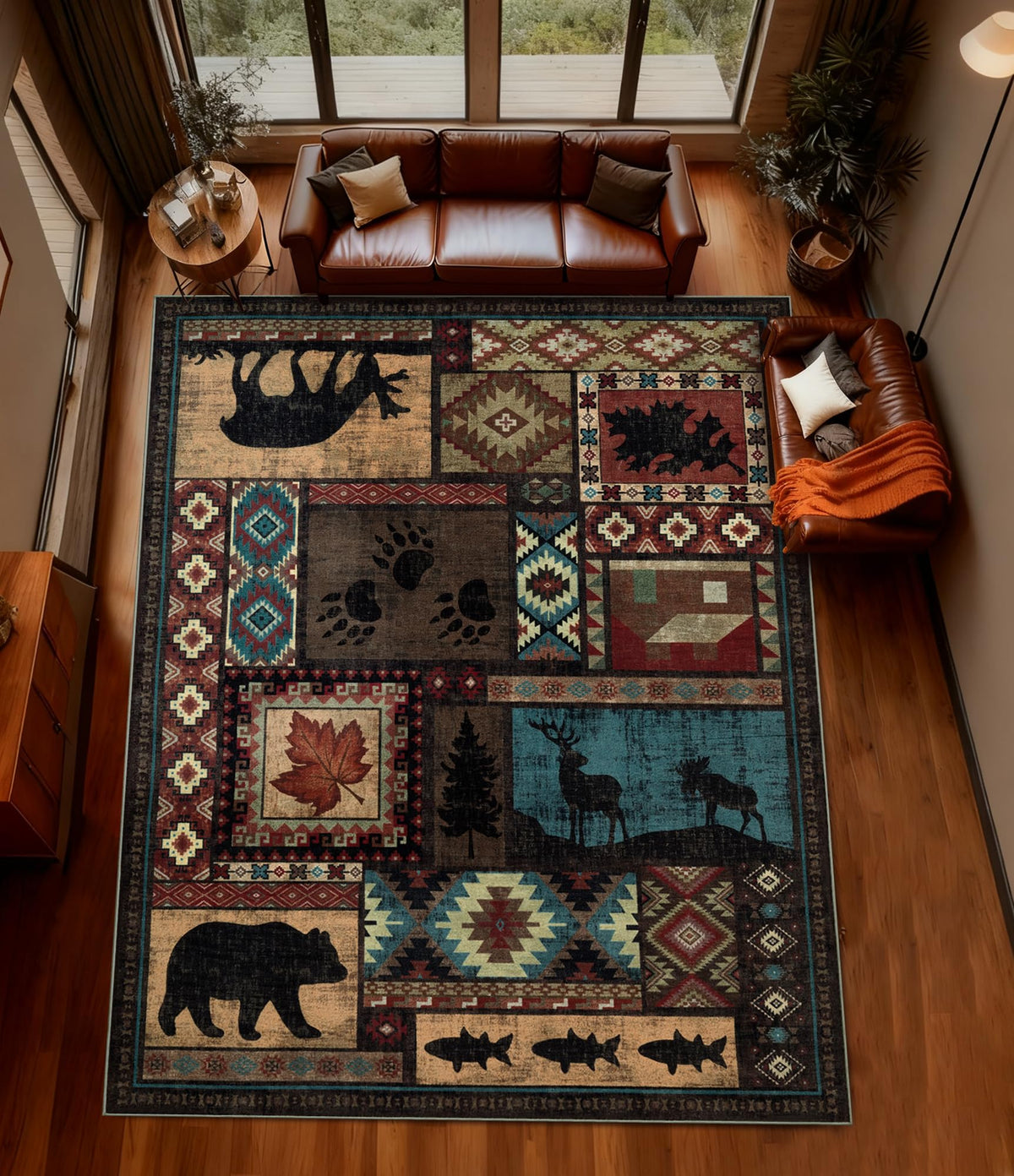 YIHOUSE pet-friendly rug with non-slip backing for safe daily use.