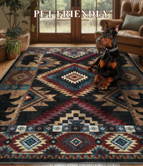YIHOUSE Rustic Cabin Rug machine-washable feature for simple cleaning.