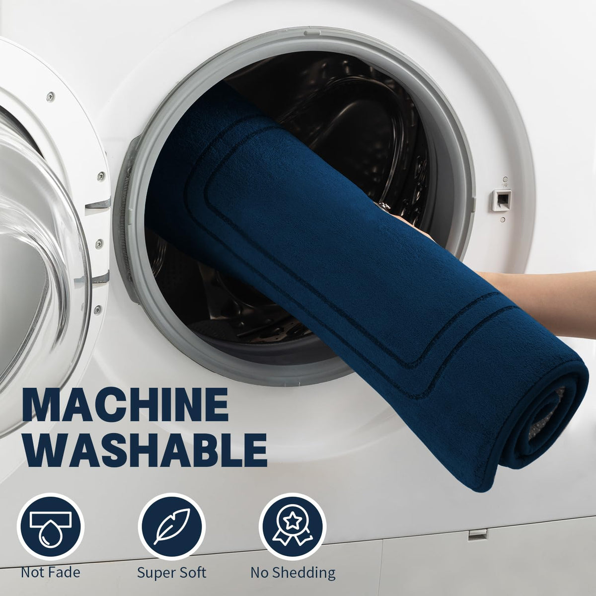 YIHOUSE machine-washable rug stays soft after cold-water washes