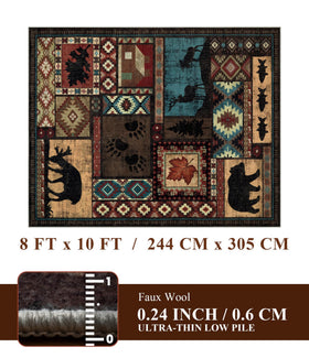 YIHOUSE bear pattern close-up highlights rustic design and charm.