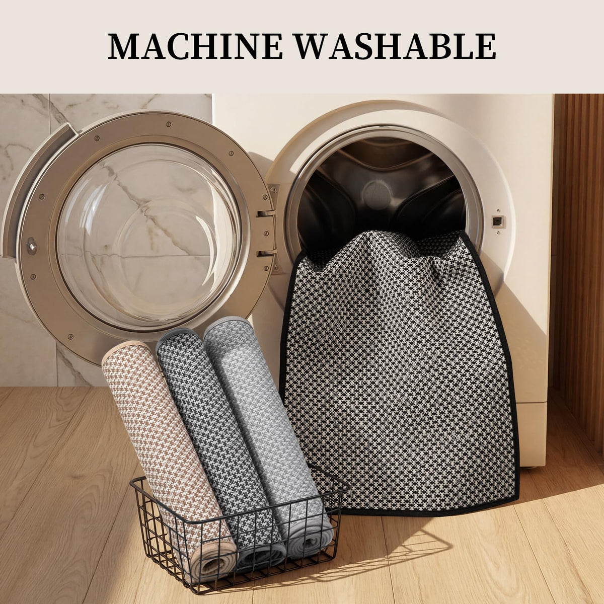 YIHOUSE thin mat placed at tub edge improves everyday bathroom safety.