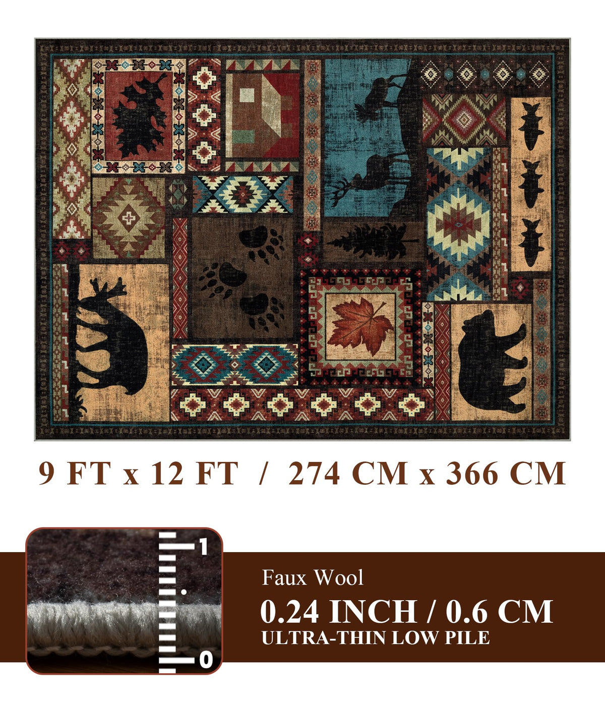 YIHOUSE washable cabin rug ideal for quick spot cleaning and easy care.