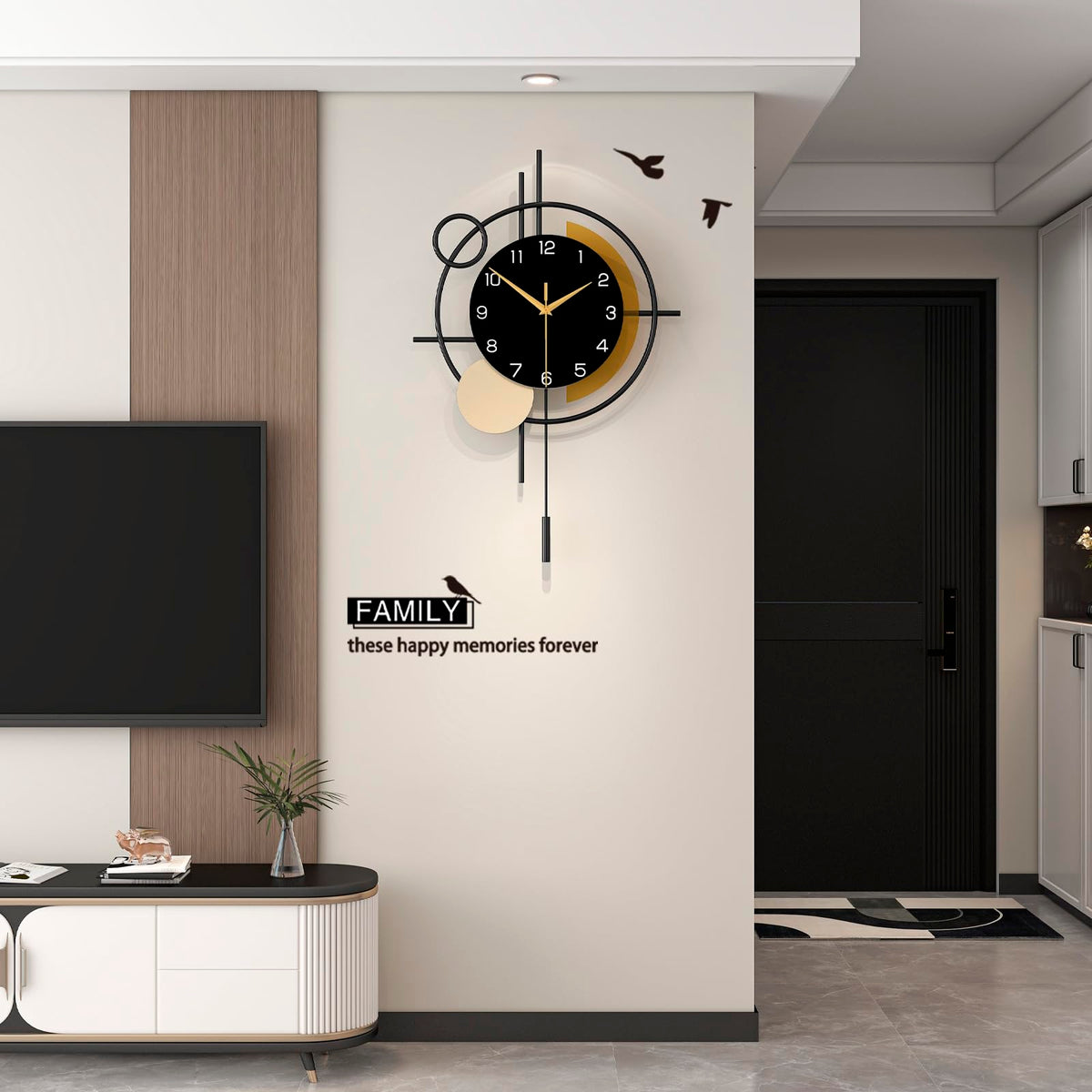 YIJIDECOR large wall clock 13.8x21.3 inches fits spacious walls with dramatic presence.