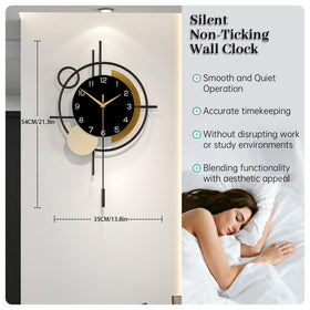 YIJIDECOR silent quartz movement ensures peaceful, non-ticking operation in bedrooms or offices.