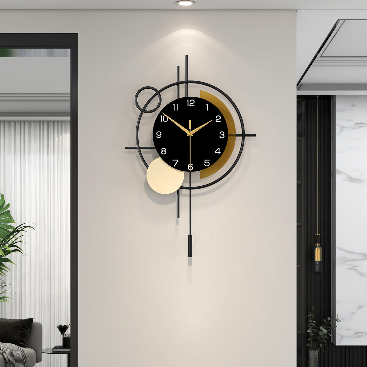 YIJIDECOR pendulum wall clock design adds a timeless focal point to any room.