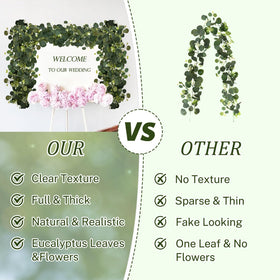 YIJXPOIN eucalyptus garland backdrop-decor creates soft, lush scenery.