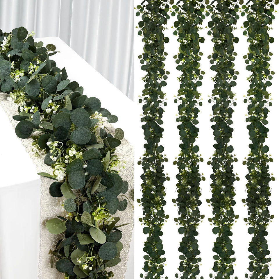 YIJXPOIN eucalyptus garland 6ft table runner for elegant gatherings.