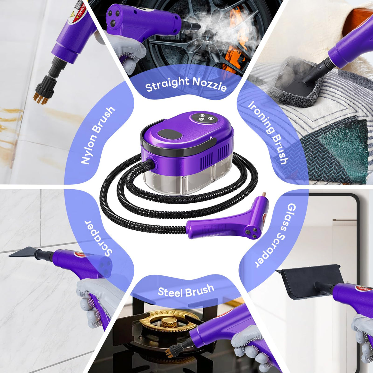 YIKEDA versatile cleaning on tiles, grout, upholstery, and more.
