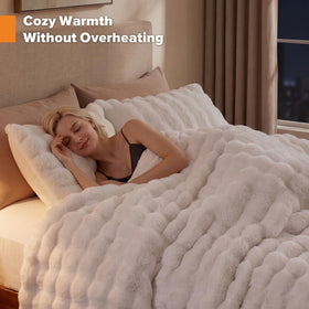 YIKUSH White Comforter Set King demonstrates breathable warmth without overheating