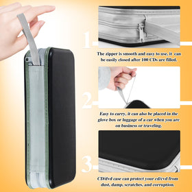 YILAG portable travel case keeps media neatly organized on the go.