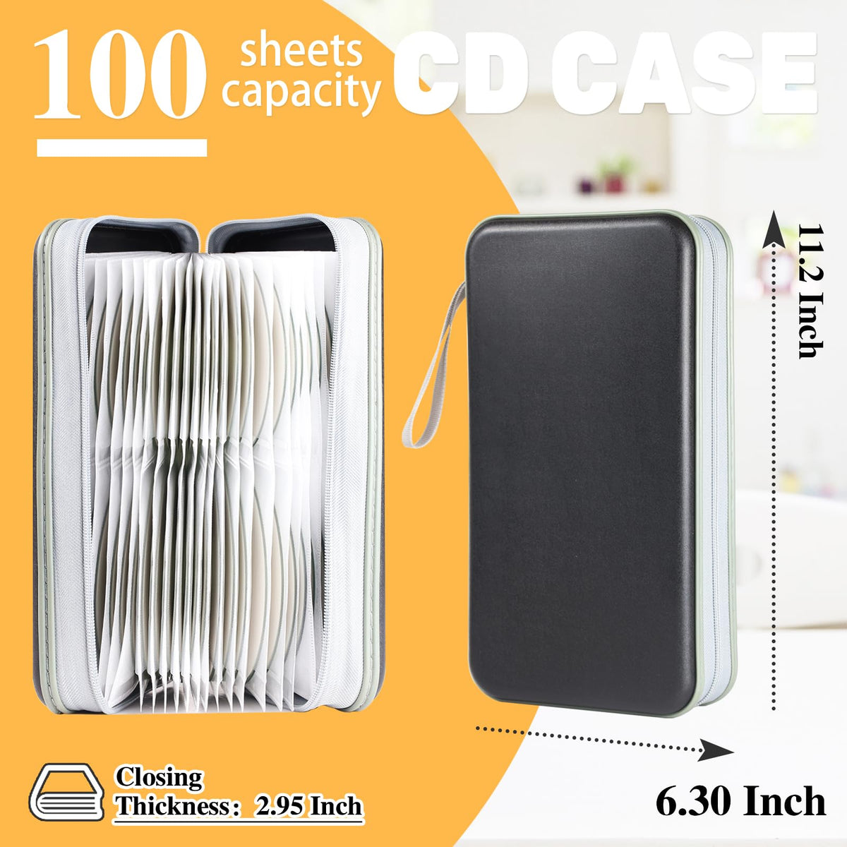 YILAG slim, lightweight CD Case designed for easy transport.