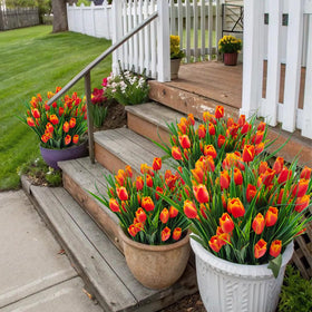 YILIUFA lifelike tulips bring color to porches, patios, and living spaces