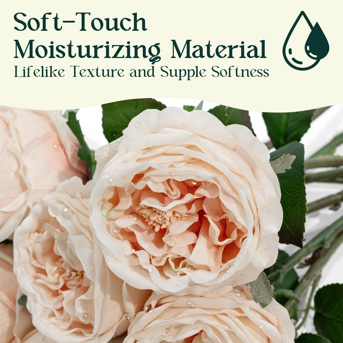 YILIUFA peonies 3D-textured petals closeup for lifelike centerpieces.