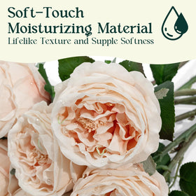 YILIUFA peonies 3D-textured petals closeup for lifelike centerpieces.