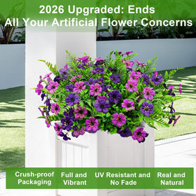 YILIUFA silk flowers with ferns offer a maintenance-free window box display.