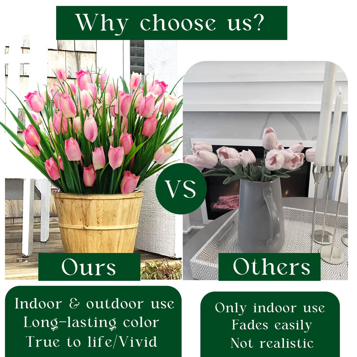 YILIUFA UV-resistant outdoor tulips resist fading in sunlit patios