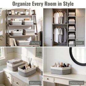 Yilobi bathroom organizer baskets helping keep toiletries tidy