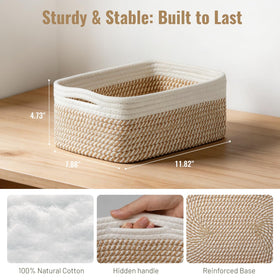 Yilobi bathroom storage basket on a shelf organized for towels