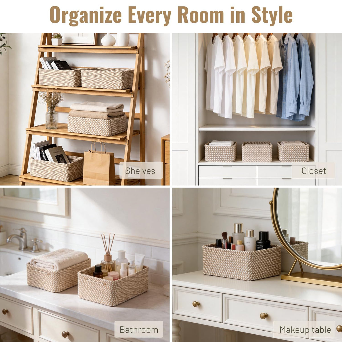 Yilobi closet baskets help organize clothing and accessories